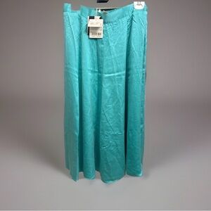 RODIER VTG Silk Skirt Woman’s Fashion Aqua Blue Sz 46 Flowy NOS- NWT